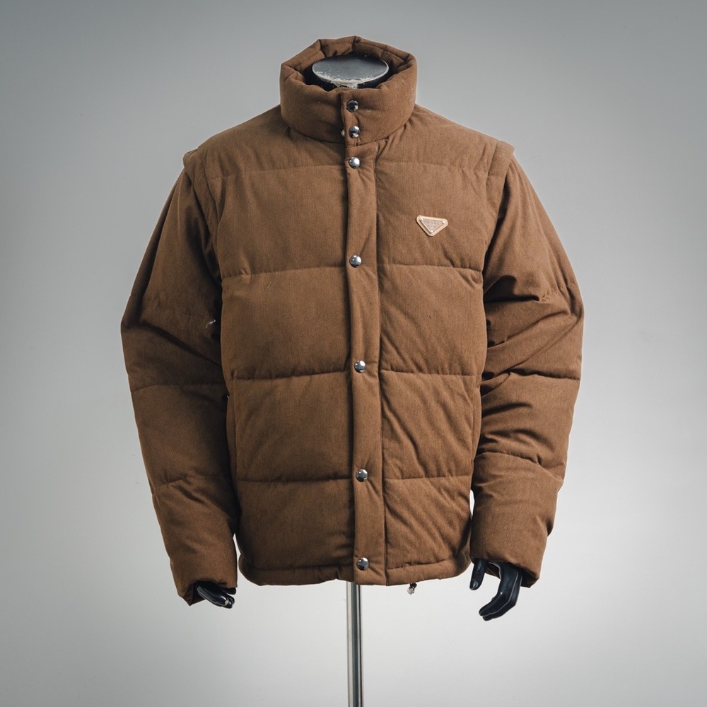 Prada Men's Brown Quilted Puffer Jacket